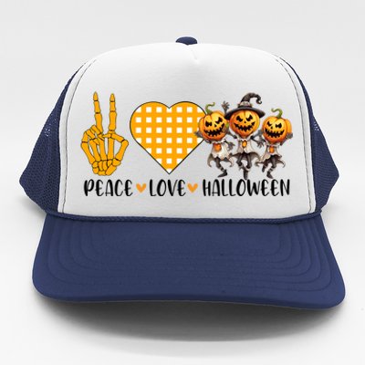 Cute Halloween Peace Love And Gnome Fall Great Gift Trucker Hat