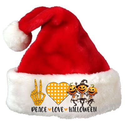 Cute Halloween Peace Love And Gnome Fall Great Gift Premium Christmas Santa Hat