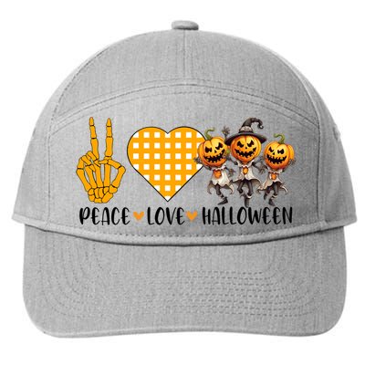 Cute Halloween Peace Love And Gnome Fall Great Gift 7-Panel Snapback Hat