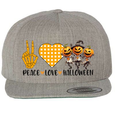 Cute Halloween Peace Love And Gnome Fall Great Gift Wool Snapback Cap