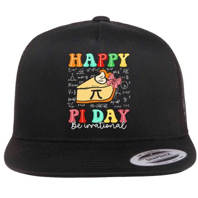 Coquette Happy Pi Day 3.14 Be Irrational Math Teachers Flat Bill Trucker Hat
