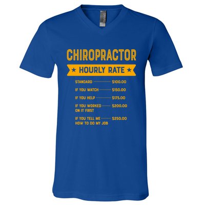 Chiropractor Hourly Rate Labour Day Chiropractic Workers Day Cool Gift V-Neck T-Shirt