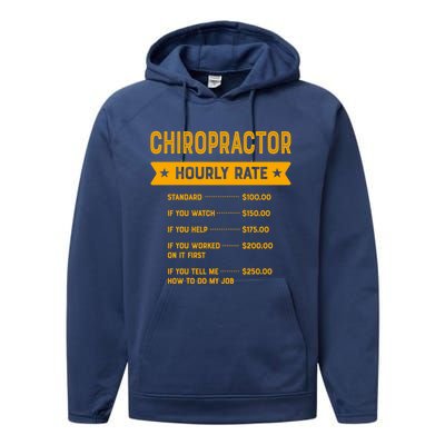 Chiropractor Hourly Rate Labour Day Chiropractic Workers Day Cool Gift Performance Fleece Hoodie