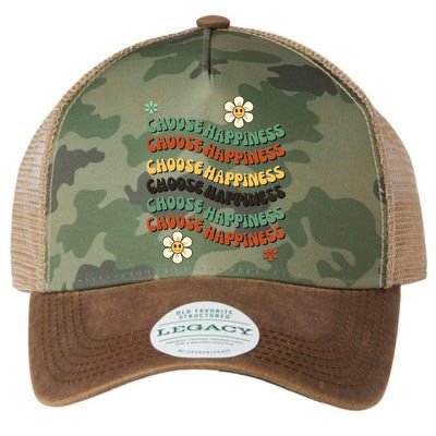 Choose Happiness Retro Sunflower Legacy Tie Dye Trucker Hat