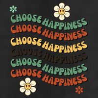 Choose Happiness Retro Sunflower 7 Panel Mesh Trucker Snapback Hat