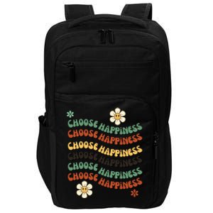 Choose Happiness Retro Sunflower Impact Tech Backpack