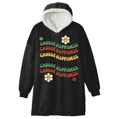 Choose Happiness Retro Sunflower Hooded Wearable Blanket