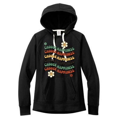 Choose Happiness Retro Sunflower Women's Fleece Hoodie