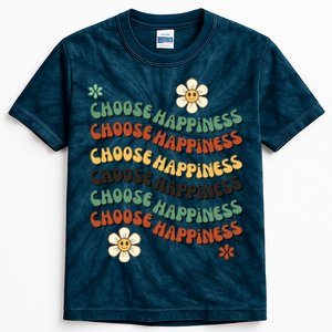 Choose Happiness Retro Sunflower Kids Tie-Dye T-Shirt