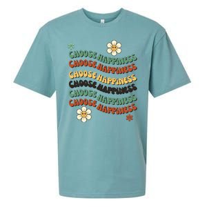 Choose Happiness Retro Sunflower Sueded Cloud Jersey T-Shirt