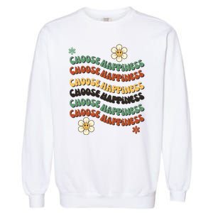 Choose Happiness Retro Sunflower Garment-Dyed Sweatshirt