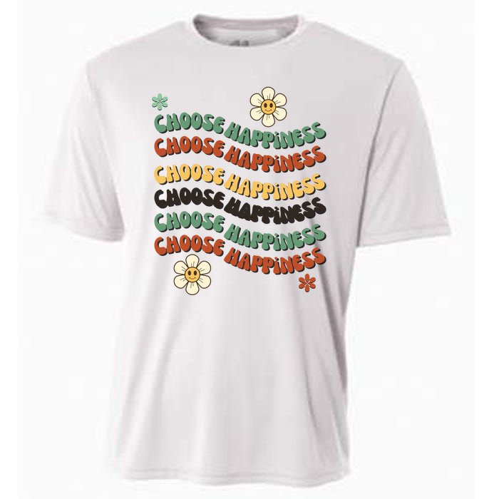 Choose Happiness Retro Sunflower Cooling Performance Crew T-Shirt