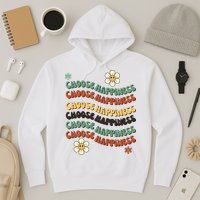 Choose Happiness Retro Sunflower Hoodie