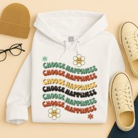 Choose Happiness Retro Sunflower Hoodie