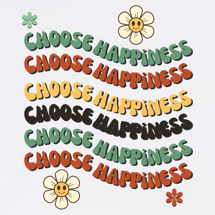 Choose Happiness Retro Sunflower Hoodie