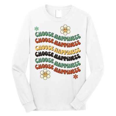 Choose Happiness Retro Sunflower Long Sleeve Shirt