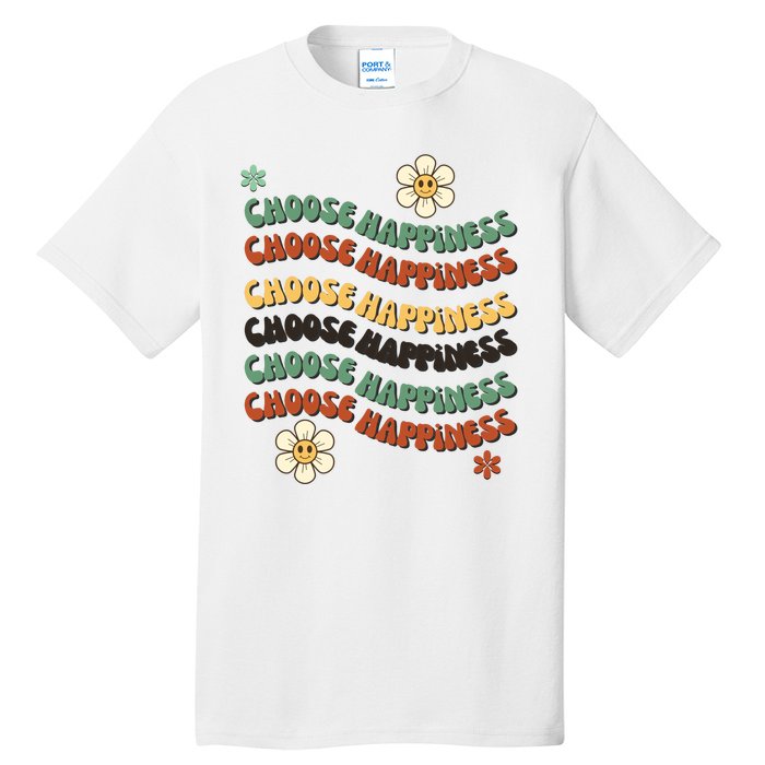 Choose Happiness Retro Sunflower Tall T-Shirt