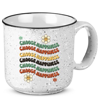 Choose Happiness Retro Sunflower 15oz Campfire Ceramic Mug