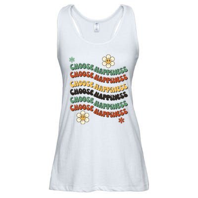 Choose Happiness Retro Sunflower Ladies Essential Flowy Tank