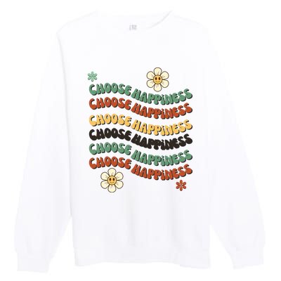 Choose Happiness Retro Sunflower Premium Crewneck Sweatshirt