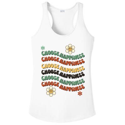 Choose Happiness Retro Sunflower Ladies PosiCharge Competitor Racerback Tank