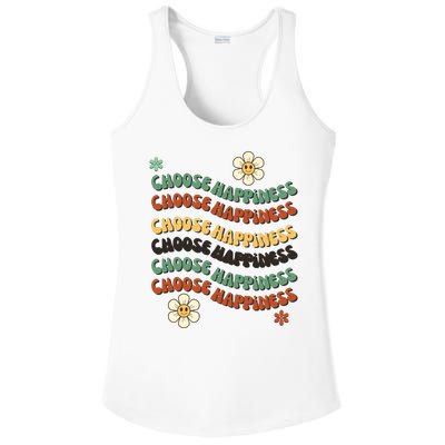 Choose Happiness Retro Sunflower Ladies PosiCharge Competitor Racerback Tank