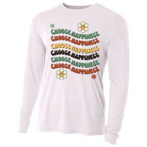 Choose Happiness Retro Sunflower Cooling Performance Long Sleeve Crew