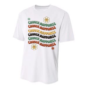 Choose Happiness Retro Sunflower Performance Sprint T-Shirt