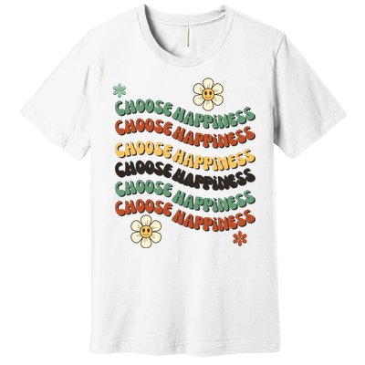 Choose Happiness Retro Sunflower Premium T-Shirt