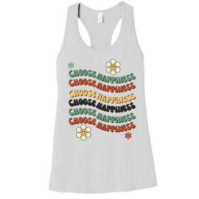 Choose Happiness Retro Sunflower Women's Racerback Tank