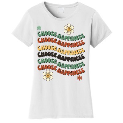 Choose Happiness Retro Sunflower Women's T-Shirt