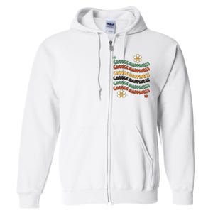 Choose Happiness Retro Sunflower Full Zip Hoodie