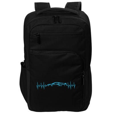 C8 Heartbeat Rapid Blue Supercar Sports Car Heartbeat Line Impact Tech Backpack