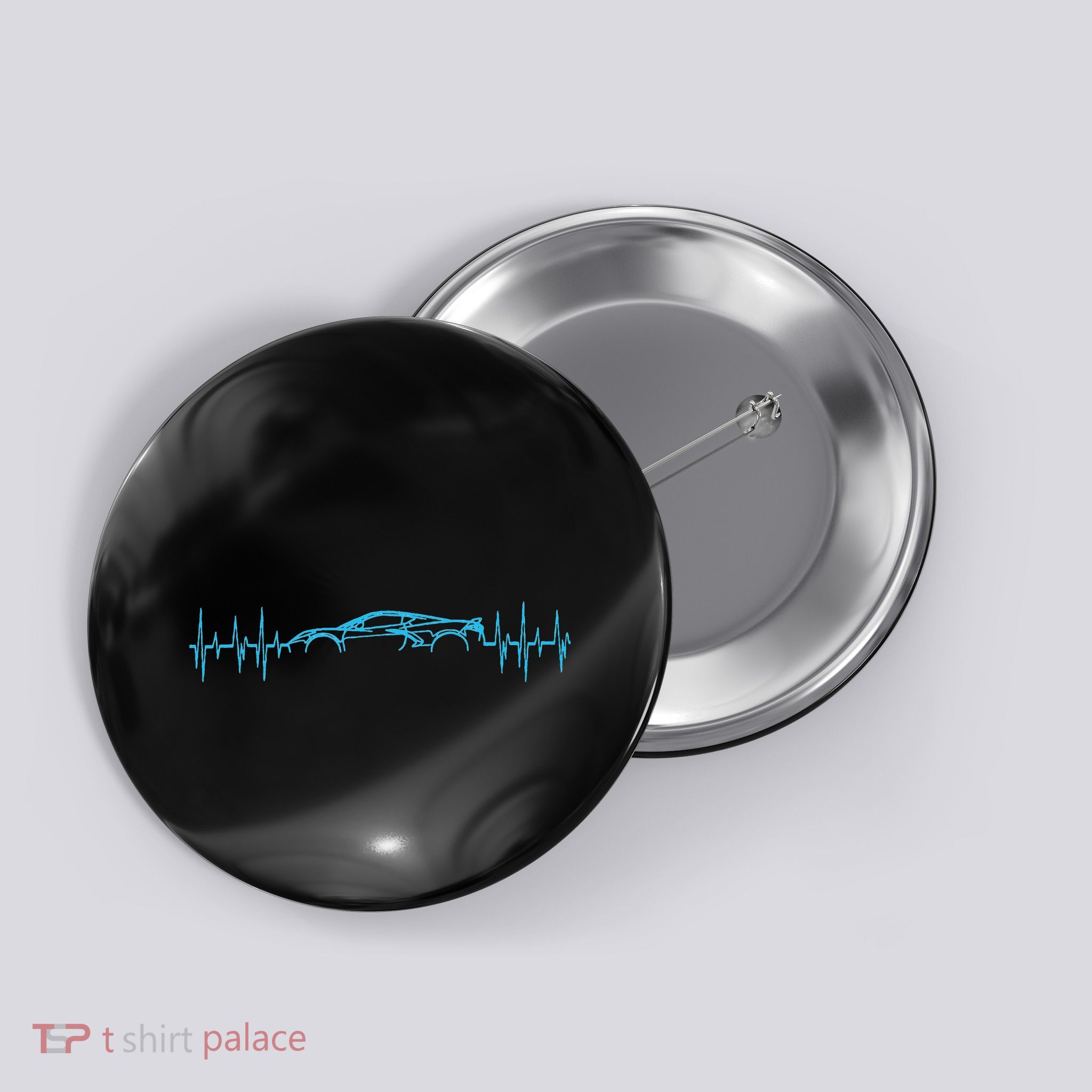 C8 Heartbeat Rapid Blue Supercar Sports Car Heartbeat Line Button