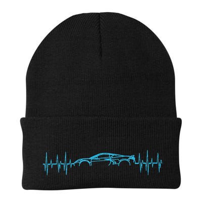 C8 Heartbeat Rapid Blue Supercar Sports Car Heartbeat Line Beanie