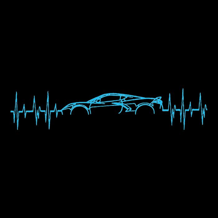 C8 Heartbeat Rapid Blue Supercar Sports Car Heartbeat Line 16 in Basic Backpack