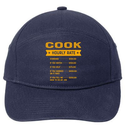 Cook Hourly Rate Labour Day Chef Workers Day Cooker Meaningful Gift 7-Panel Snapback Hat