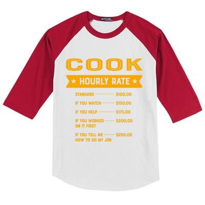 Cook Hourly Rate Labour Day Chef Workers Day Cooker Meaningful Gift Kids Colorblock Raglan Jersey