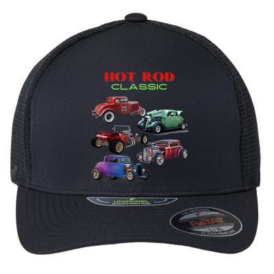 Classic Hot Rod Antique Car Flexfit Unipanel Trucker Cap