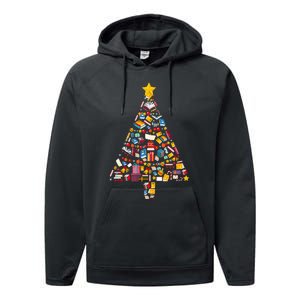 Cozy Holiday Reads Festive Tree Club for Book Lovers Performance Fleece Hoodie