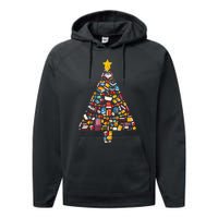 Cozy Holiday Reads Festive Tree Club for Book Lovers Performance Fleece Hoodie