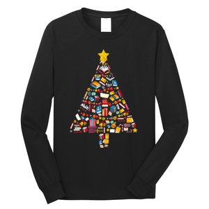 Cozy Holiday Reads Festive Tree Club for Book Lovers Long Sleeve Shirt