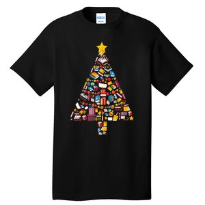 Cozy Holiday Reads Festive Tree Club for Book Lovers Tall T-Shirt