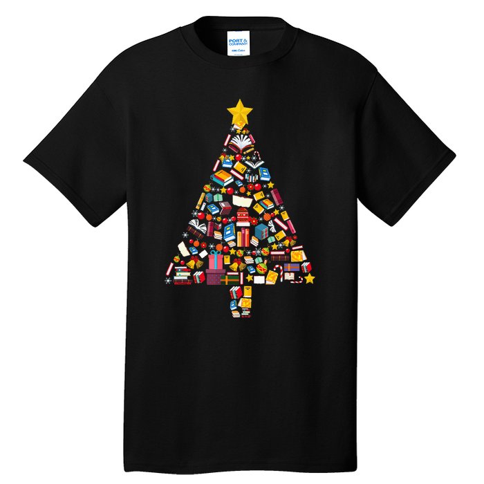 Cozy Holiday Reads Festive Tree Club for Book Lovers Tall T-Shirt