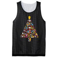 Cozy Holiday Reads Festive Tree Club for Book Lovers Mesh Reversible Basketball Jersey Tank