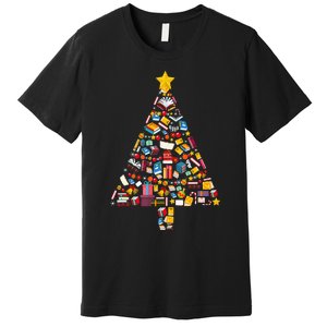 Cozy Holiday Reads Festive Tree Club for Book Lovers Premium T-Shirt