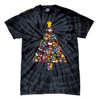 Cozy Holiday Reads Festive Tree Club for Book Lovers Tie-Dye T-Shirt