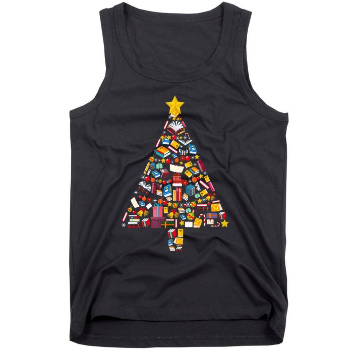 Cozy Holiday Reads Festive Tree Club for Book Lovers Tank Top