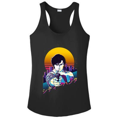City Hunter Ryo Saeba Retrowave Ladies PosiCharge Competitor Racerback Tank