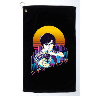City Hunter Ryo Saeba Retrowave Golf Towel